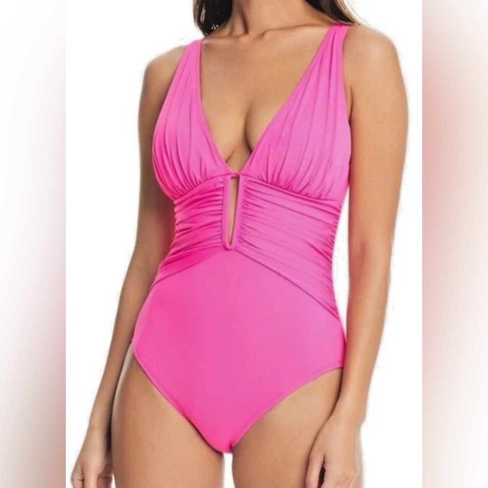 Bleu By Rod Beattie Molded-Cup One-Piece Swimsuit Pink Women’s Size 6 NWT $98